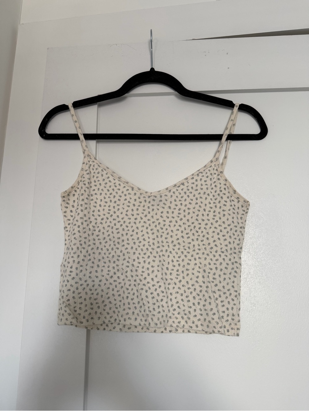 Brandy Melville Cream Floral Spaghetti Cami